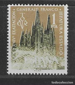 Sellos: EXSALTACION GRAL.FRA,. 1 PTA.-VARIEDAD:- FALTA DE IMPRESION MUY BORROSA-- ED. Nº 1373,VER FOTO